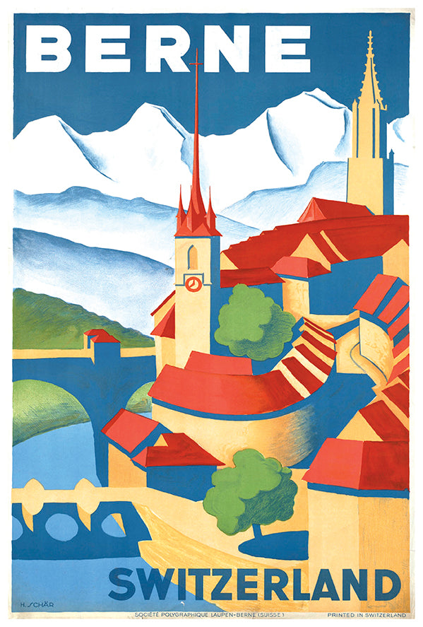 Switzerland - Berne - Vintage Travel Poster