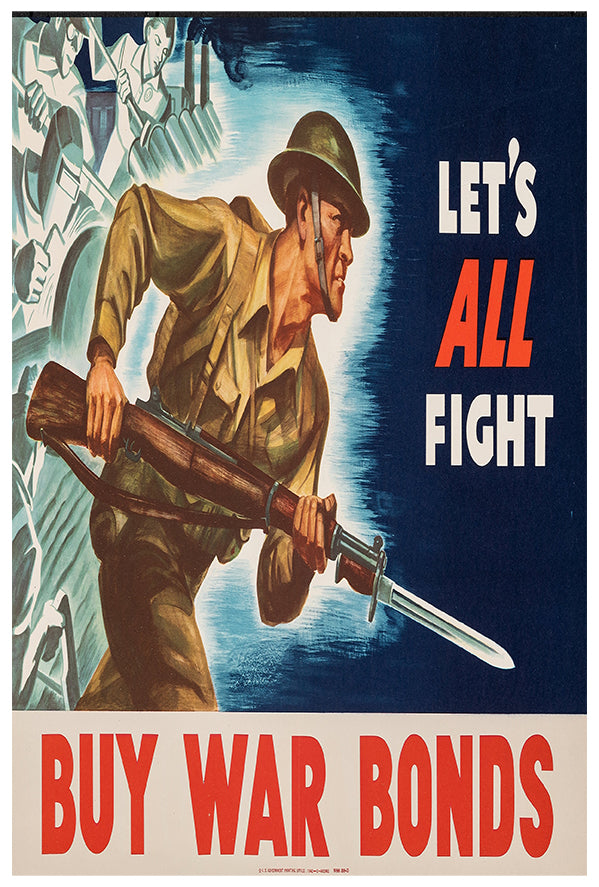 Let's All Fight - WW2 Poster