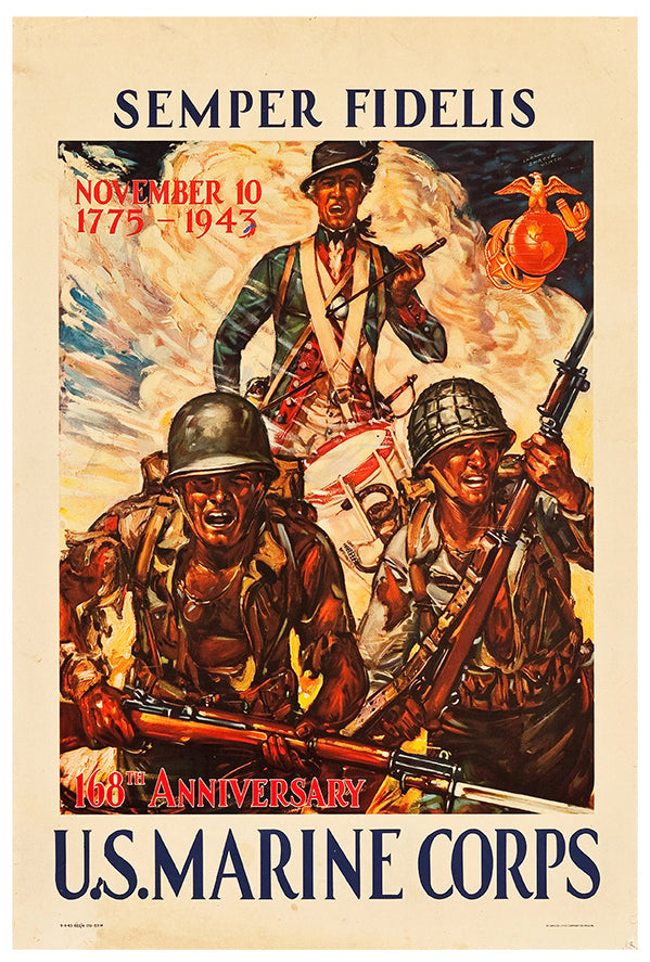 Semper Fidelis - US Marines -  - WW2 Poster