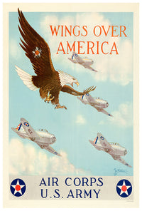 Wings Over America - Air Corps US Army - WW2 Poster