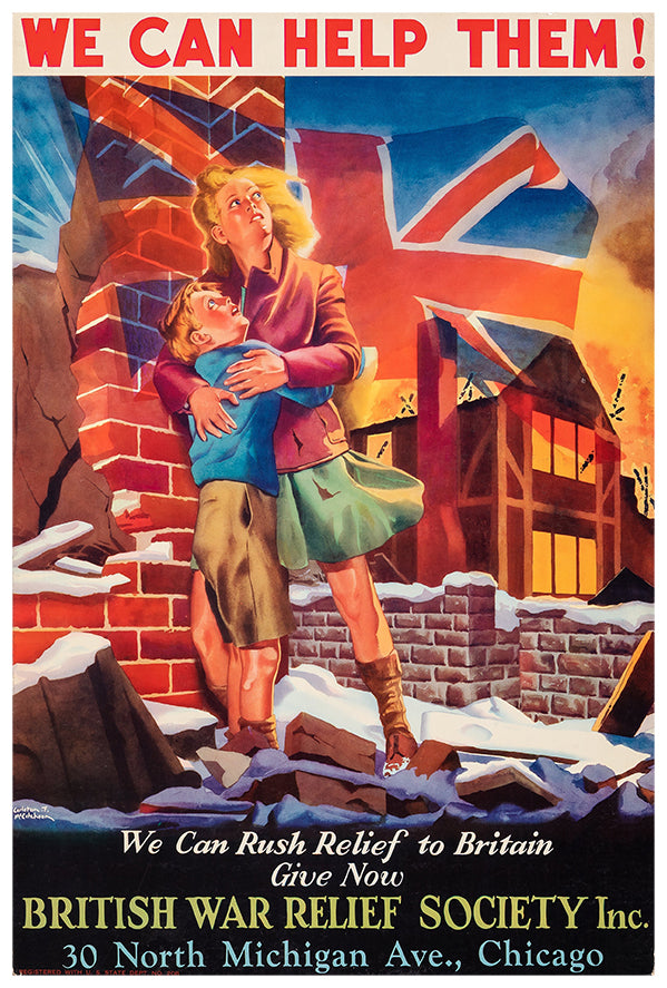 We Can Help Them - British War Relief - WW2 Poster