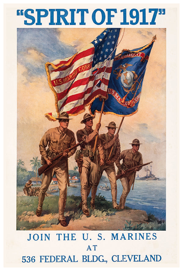 Spirit of 1917 - US Marines - WW1 - War Poster