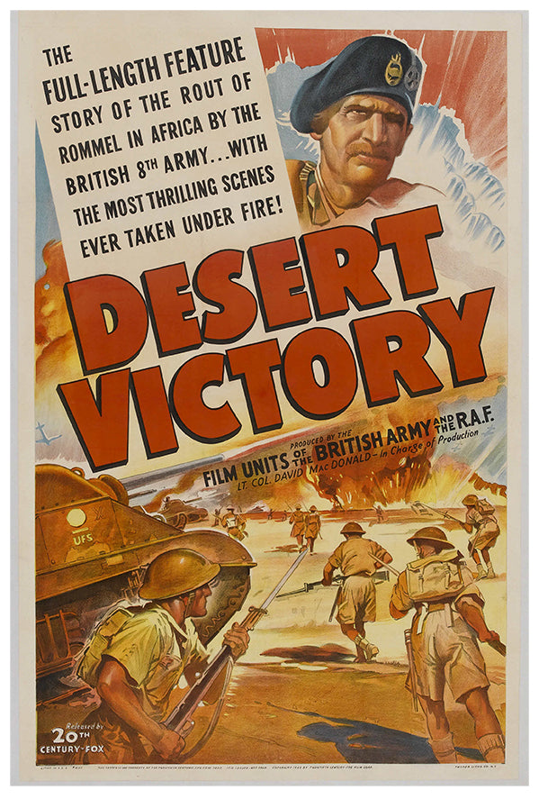 Desert Victory - John Wayne - 1943 - WW2 - Movie Poster