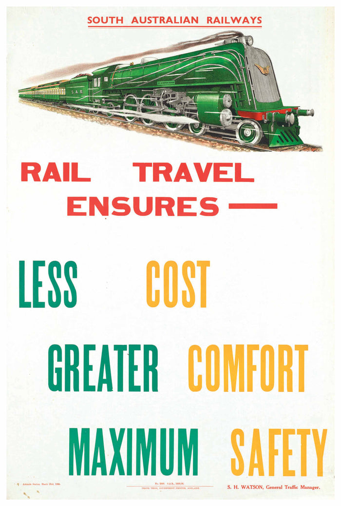 Australia - South Australian Railway 2 - Vintage Travel Poster