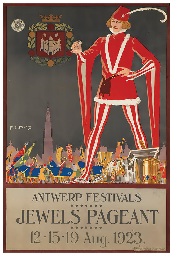 Belgium - Antwerp - Festival - 1923 - Vintage Travel Poster