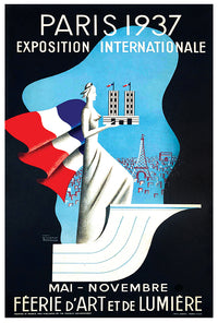 France - Paris Exposition 1937 V4 - Vintage Travel Poster