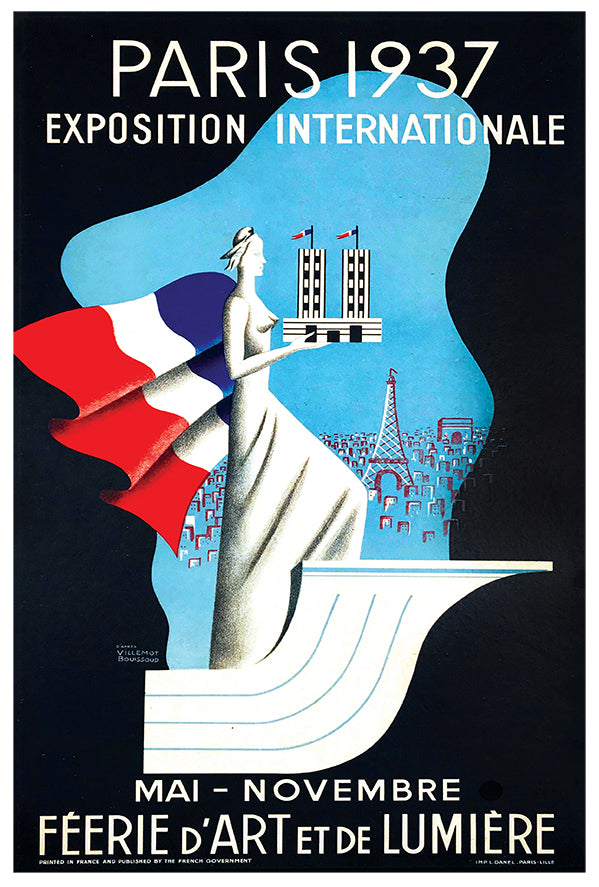 France - Paris Exposition 1937 V4 - Vintage Travel Poster