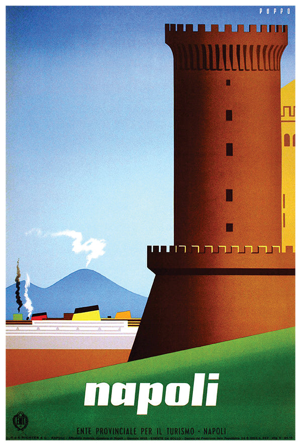 Italy - Napoli v2 - Vintage Travel Poster