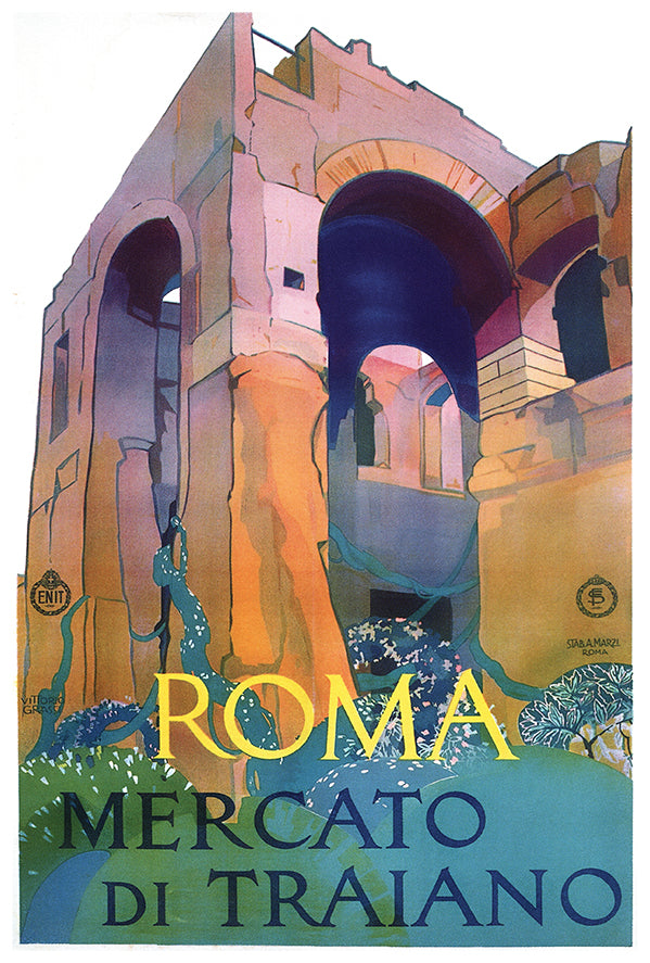 Italy - Roma v2 - Vintage Travel Poster