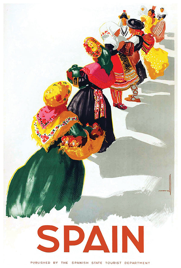 Spain - Tourism - Vintage Travel Poster