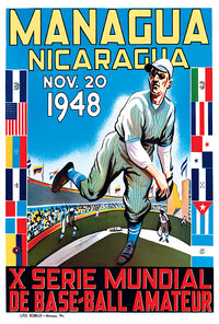 Nicaragua - Baseball - 1948- Vintage Travel Poster