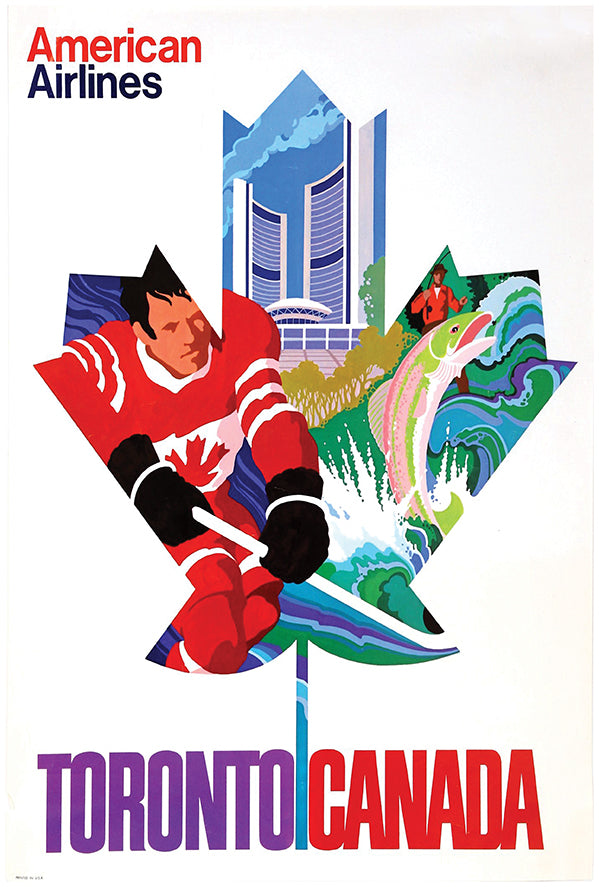 American Airlines - Canada - Toronto - Vintage Travel Poster