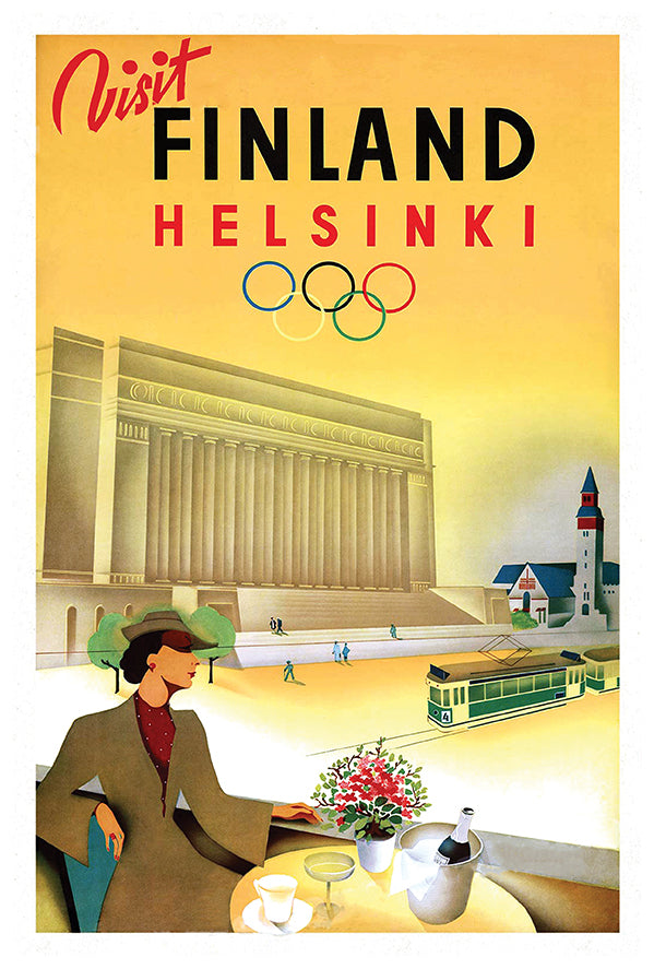 Finland - Helsinki Olympics - Vintage Travel Poster