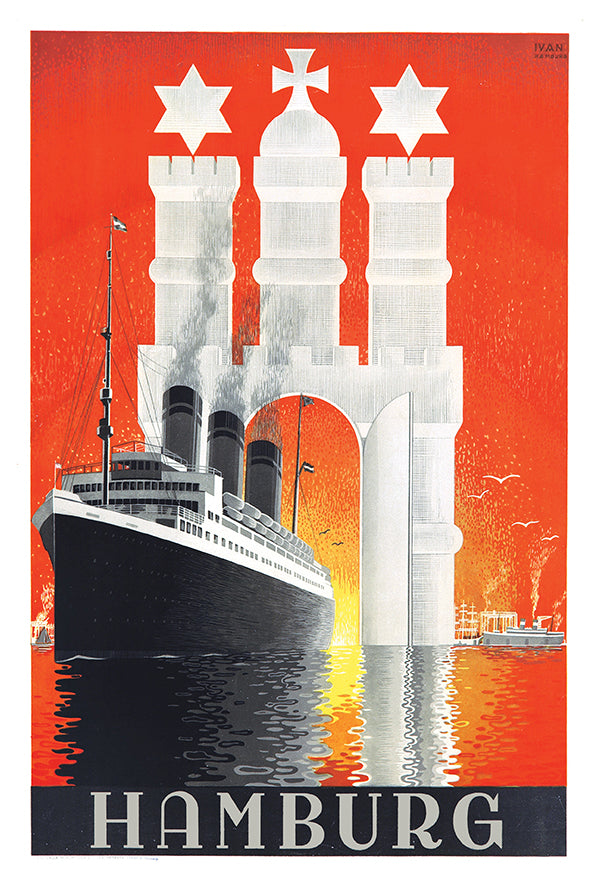 Germany - Hamburg - Vintage Travel Poster