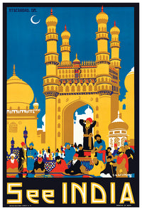 India - See India V3- Vintage Travel Poster