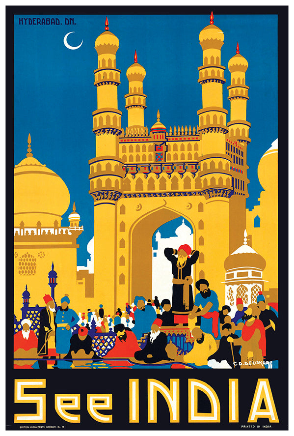 India - See India V3- Vintage Travel Poster