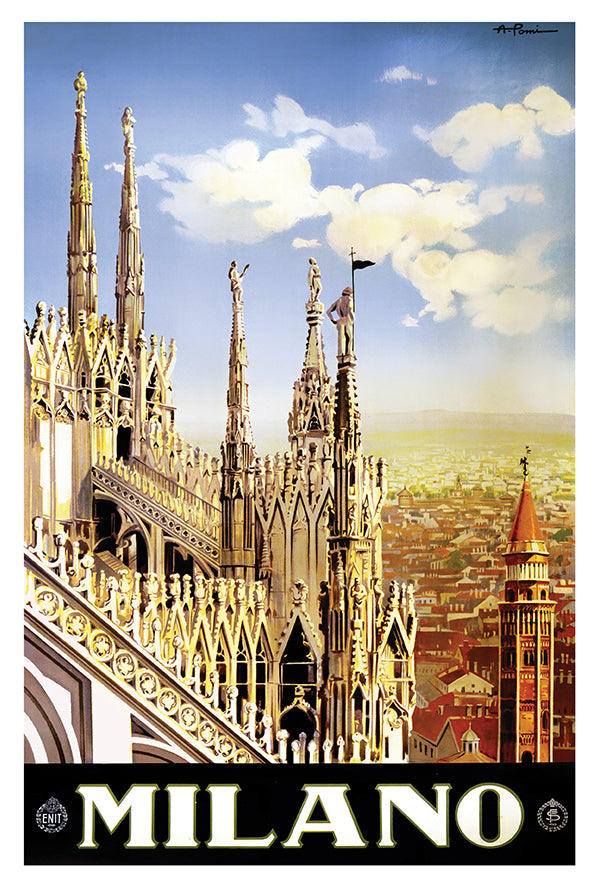 Italy - Milano  - Vintage Travel Poster