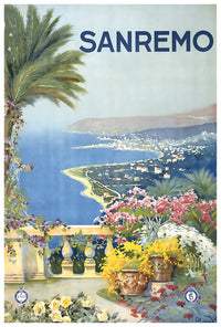 Italy - Sanremo - Vintage Travel Poster