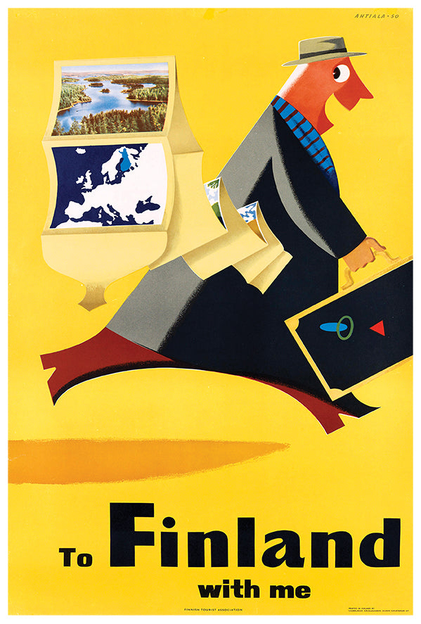 To Finland With Me - Vintage Travel Poster