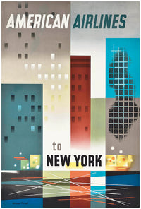 American Airlines - To New York - Vintage Travel Poster