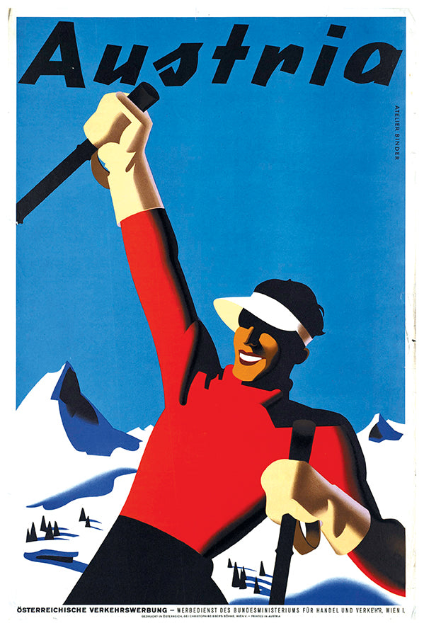 Austria - Ski - Vintage Travel Poster