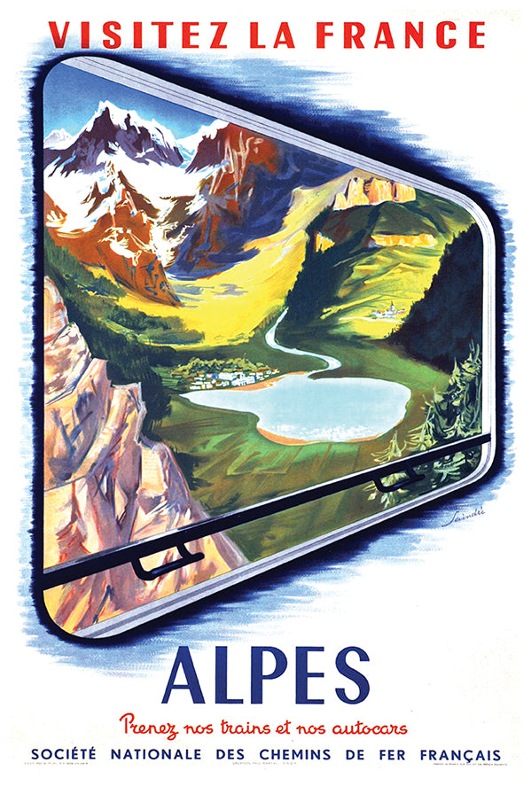 France - Alpes - Vintage Travel Poster