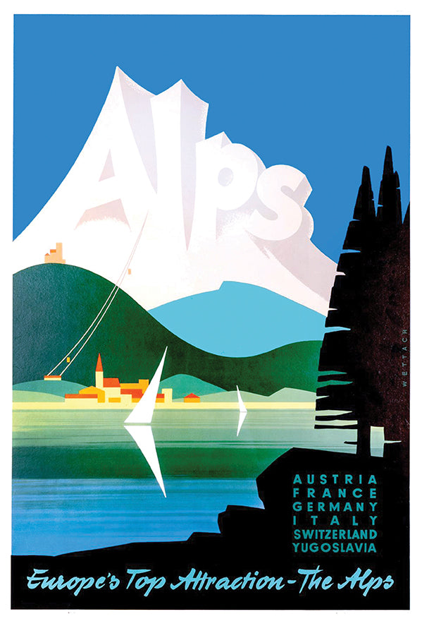 Switzerland - The Alps - Vintage Travel Poster