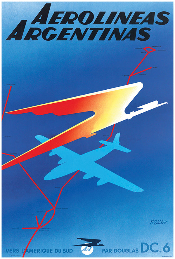 Argentina Aerolineas - Argentinas - Vintage Travel Poster