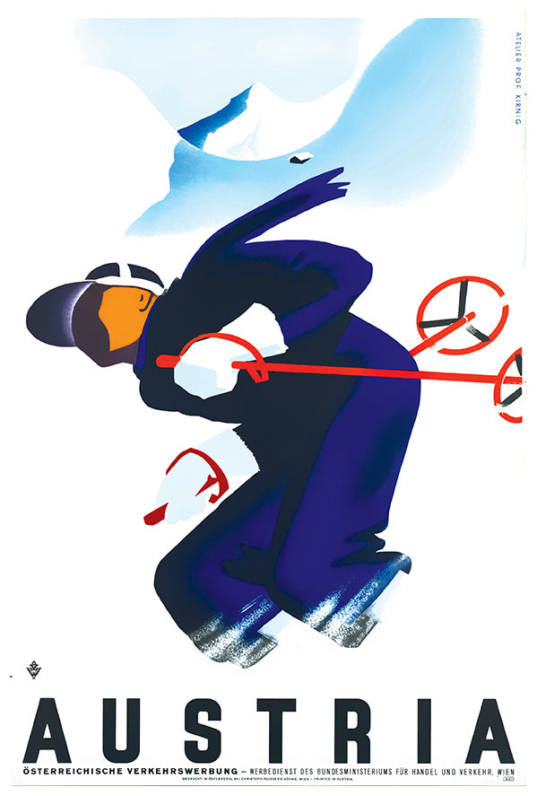 Austria - Ski v2 - Vintage Travel Poster