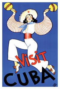 Cuba - Visit Cuba 2 - Vintage Travel Poster