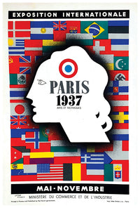 France - Paris Exposition 1937 V3 - Vintage Travel Poster