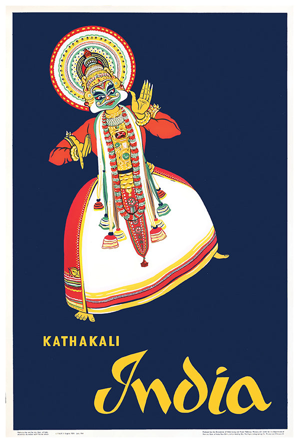 India - Kathakali - Vintage Travel Poster