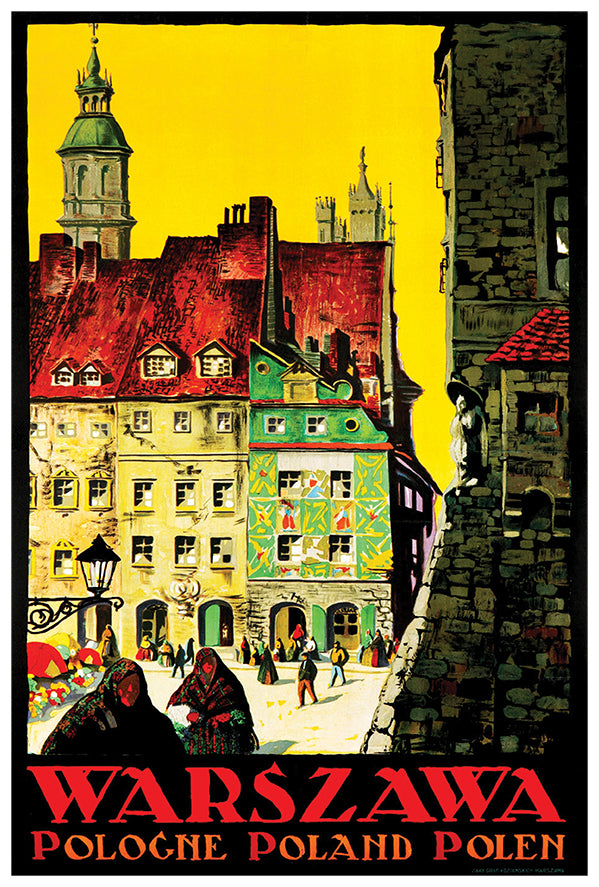 Poland - Warsawa 2 - Vintage Travel Poster