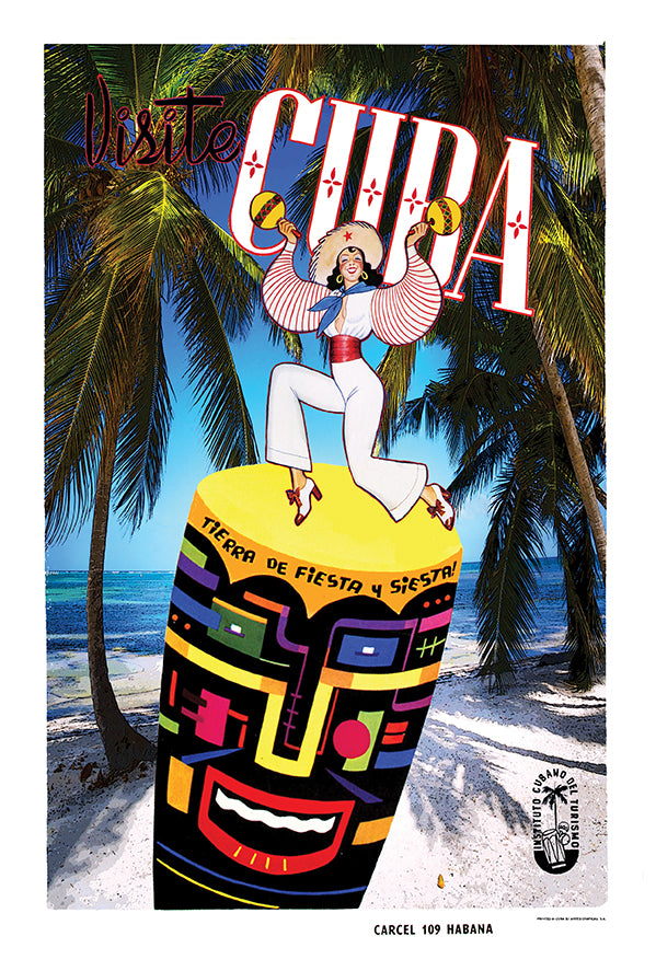 Cuba - Visit Cuba - Vintage Travel Poster