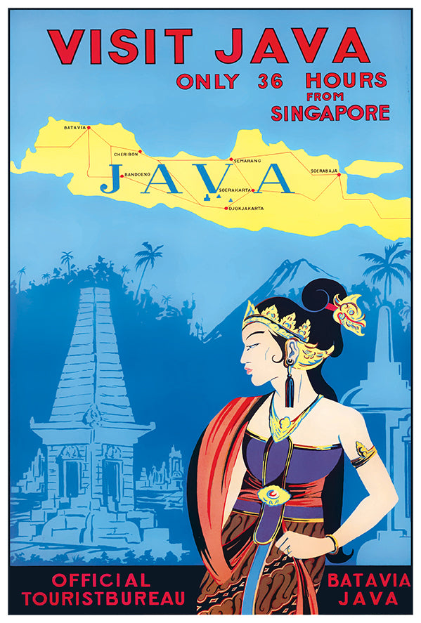 Java - Indonesia - Visit Java- Vintage Travel Poster