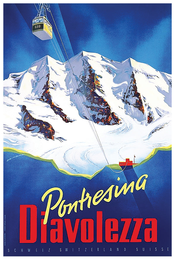 Switzerland - Diavolezza - Vintage Travel Poster