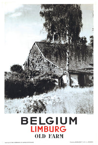 Belgium - Old Farm - Vintage Travel Poster