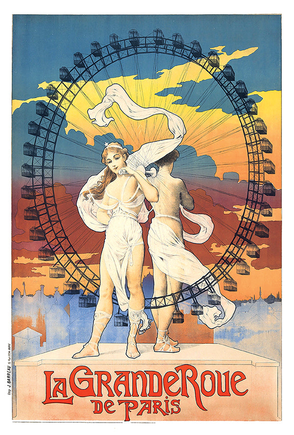 France - Paris - La Grande Roue - Vintage Travel Poster