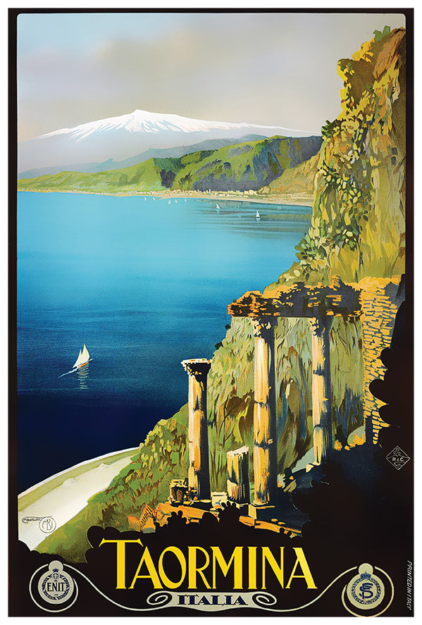 Italy - Taormina V2- Vintage Travel Poster