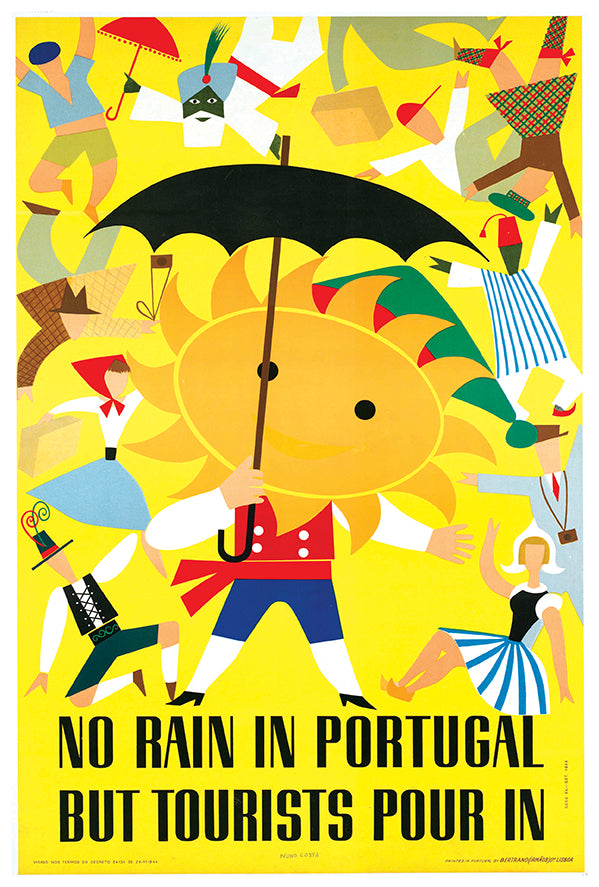 Portugal - No Rain - Vintage Travel Poster