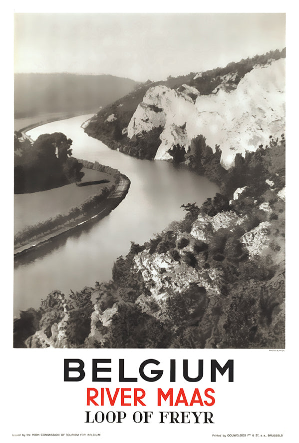 Belgium - River Maas - Vintage Travel Poster