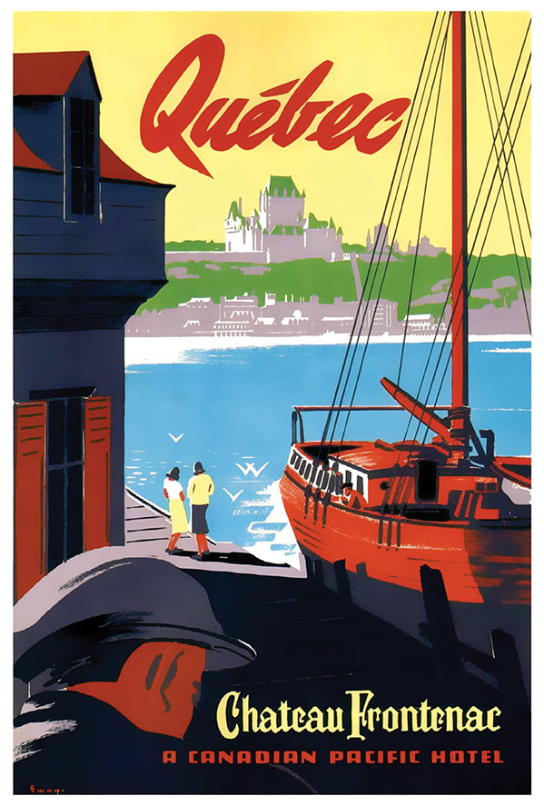 Canada - Quebec - Chateu Frontenac - Vintage Travel Poster