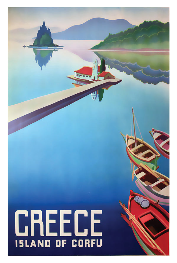 Greece - Corfu - Vintage Travel Poster