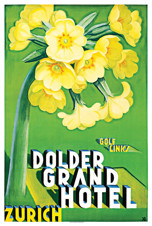 Switzerland-Zurich - Dolder Grand Hotel - Vintage Travel Poster