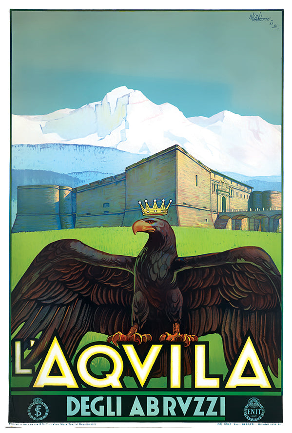 Italy - L'Aquila - Vintage Travel Poster