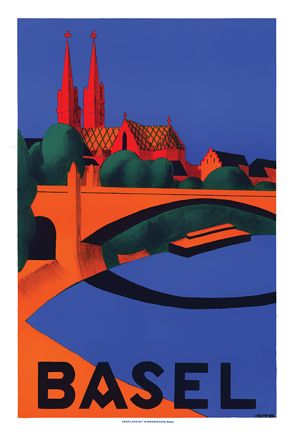 Switzertland - Basel - Vintage Travel Poster