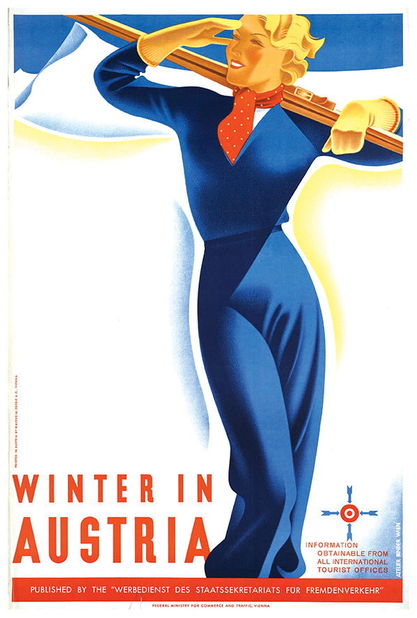 Austria - Winter - Vintage Travel Poster