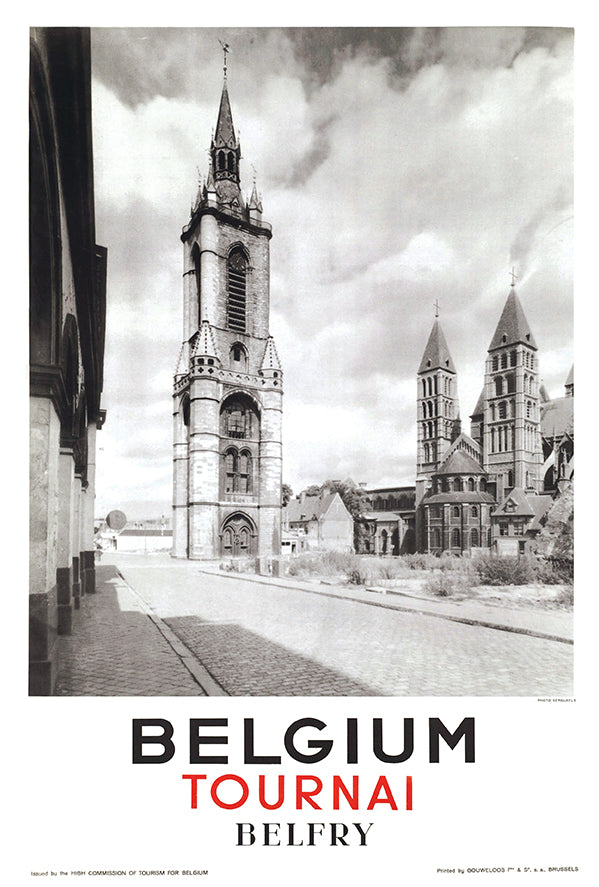 Belguim - Belfry - Vintage Travel Poster