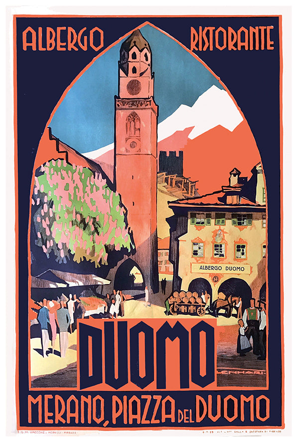 Italy - Merano - Duomo - Vintage Travel Poster