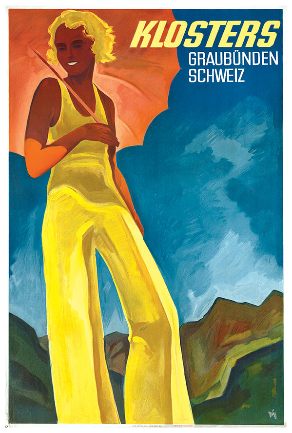 Switzerland - Klosters - Vintage Travel Poster